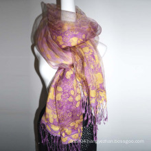 Fashion printed raw silk organza Scarf